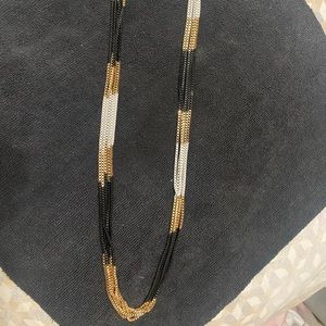 Stunning black white and gold accent necklace